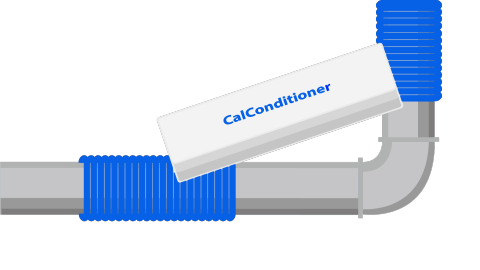 Calconditioner waterontharder horizontale montage bocht