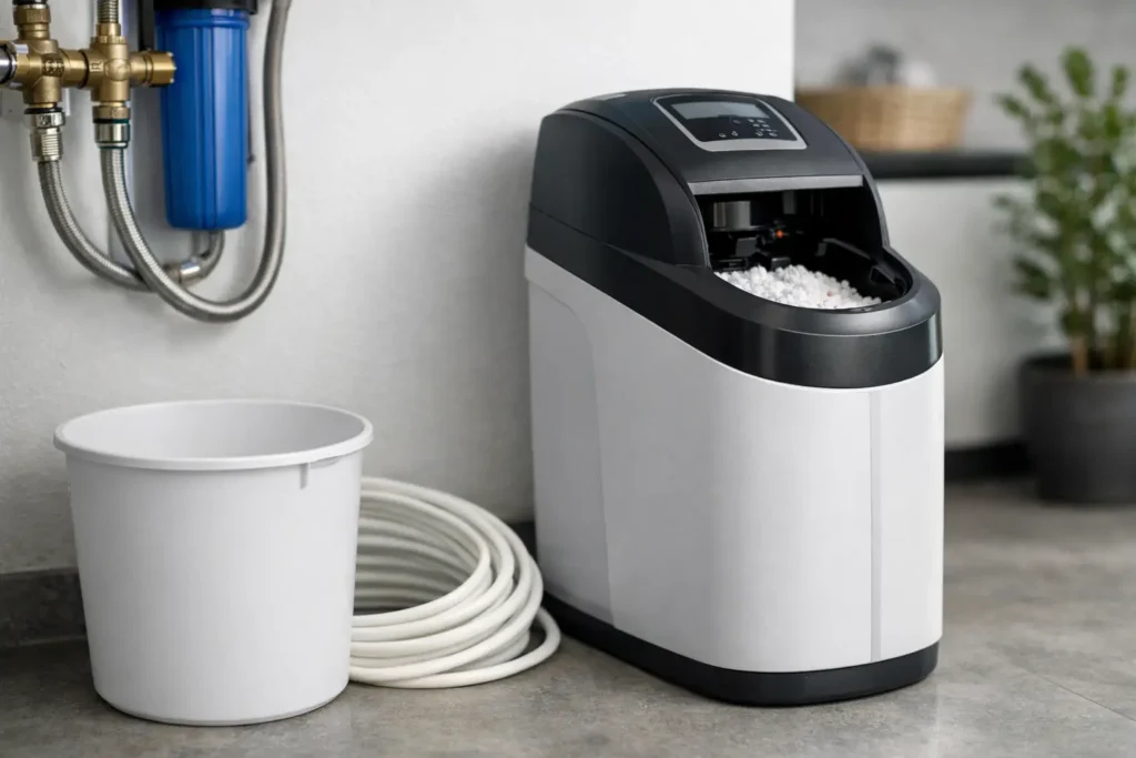 Waterontharder zonder afvoer aansluiting?