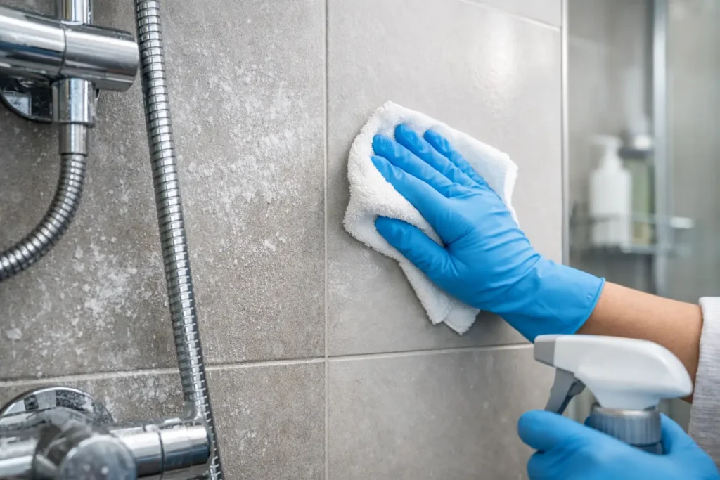 Kalkaanslag verwijderen badkamer tegels