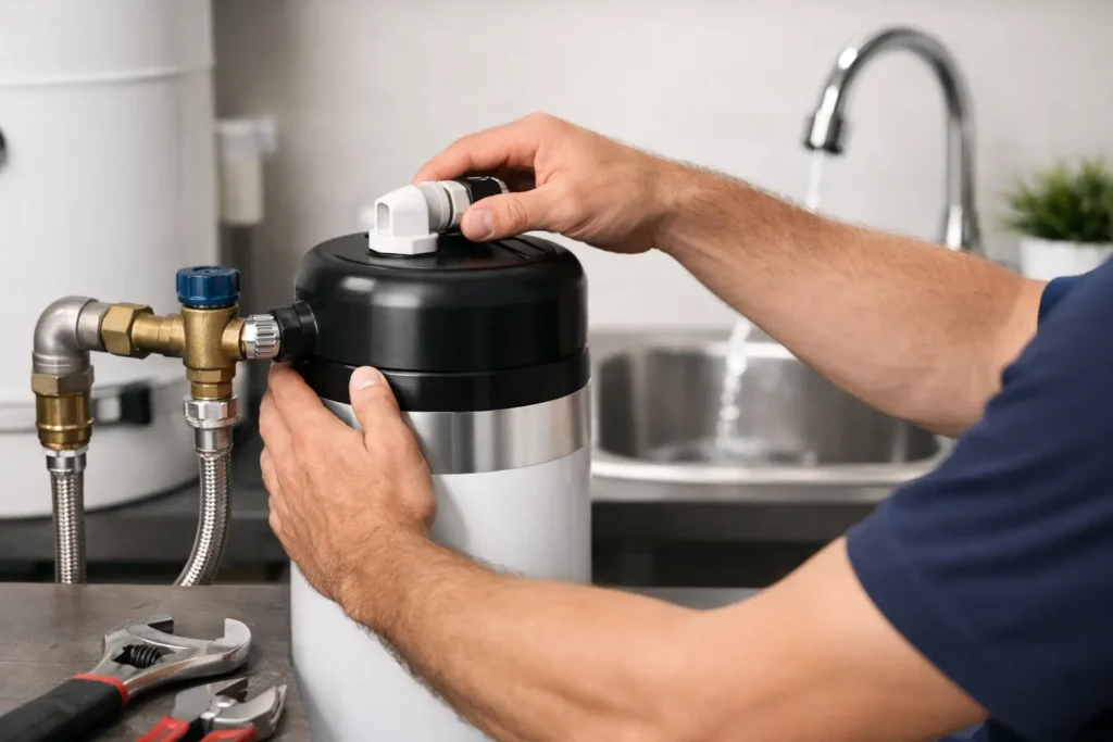 Waterontharder zonder zout installeren
